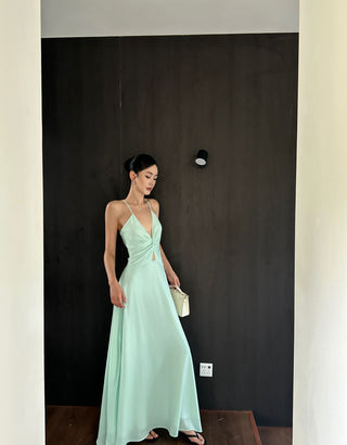 green suspender dress