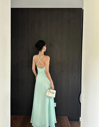 green suspender dress