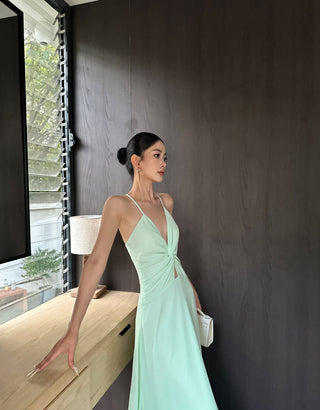 green suspender dress