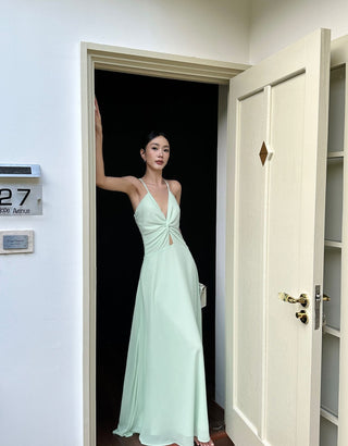 green suspender dress