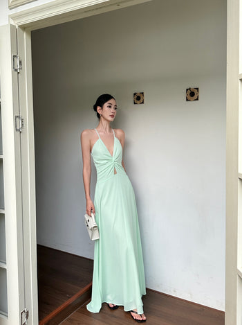 green suspender dress