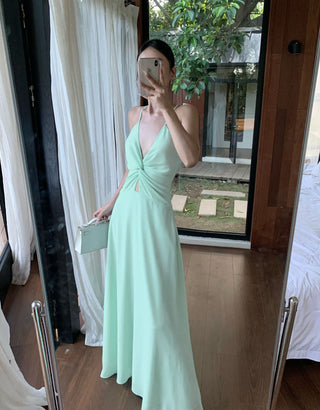 green suspender dress