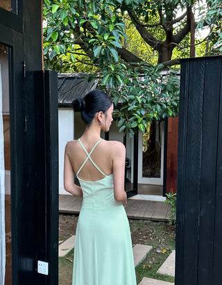 green suspender dress