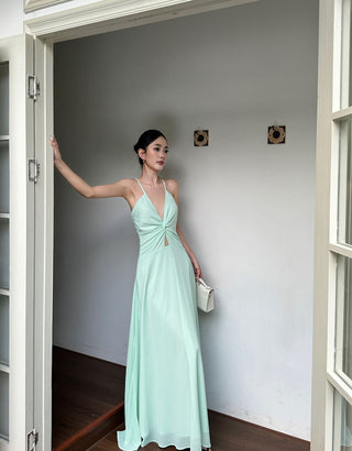 green suspender dress