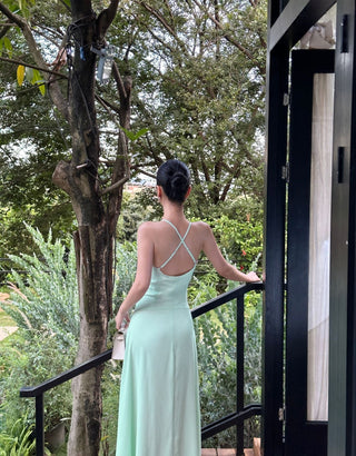 green suspender dress