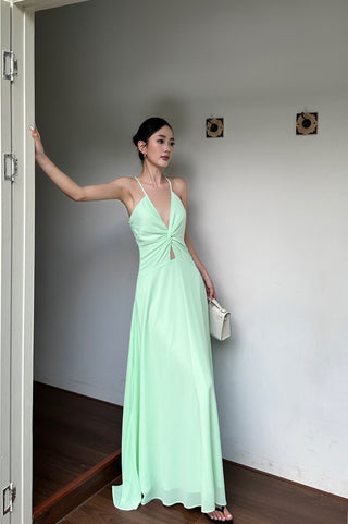 green suspender dress