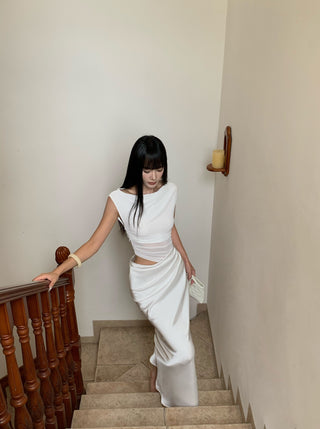 mesh fishtail skirt