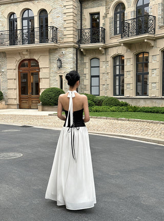 patchwork pleated skirt