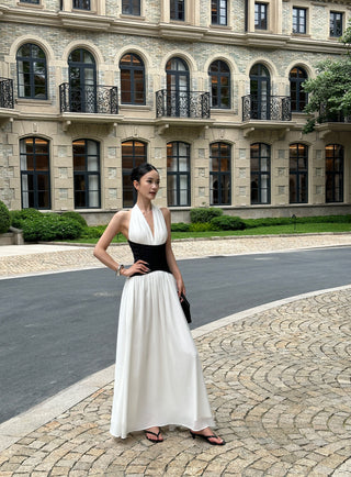 patchwork pleated skirt