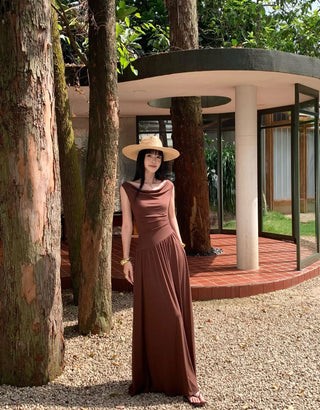 minimalist off-shoulder dress