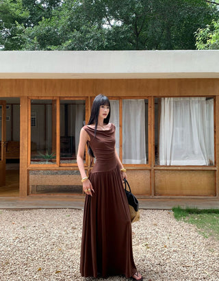 minimalist off-shoulder dress