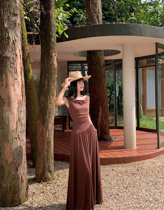minimalist off-shoulder dress