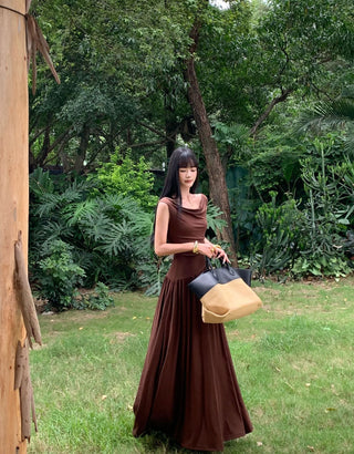 minimalist off-shoulder dress
