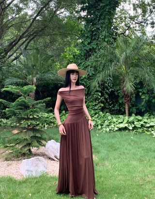 minimalist off-shoulder dress