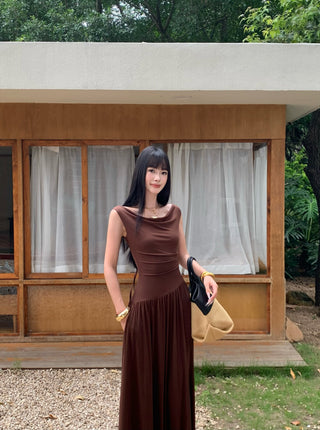 minimalist off-shoulder dress