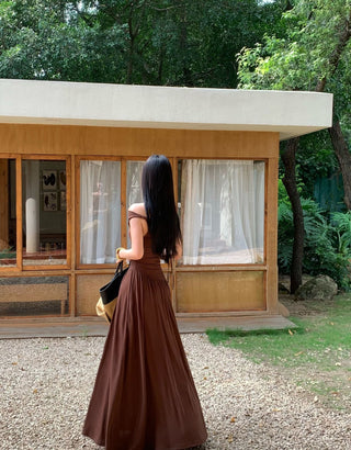 minimalist off-shoulder dress