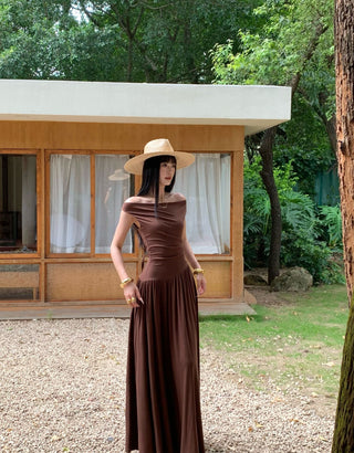 minimalist off-shoulder dress