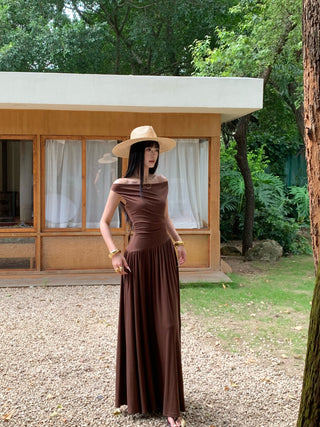 minimalist off-shoulder dress