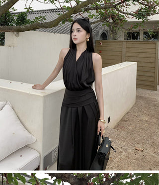 black satin dress