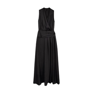 black satin dress