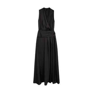 black satin dress