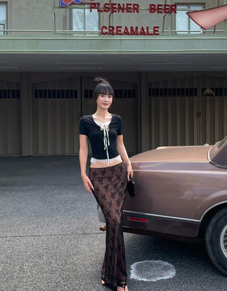 knit lace tee