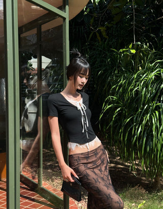 knit lace tee