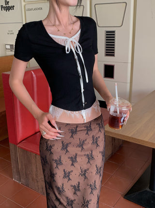 knit lace tee