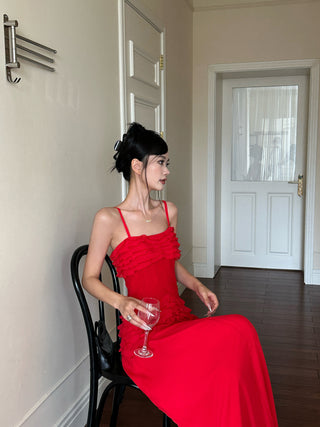 ruffle tube dress