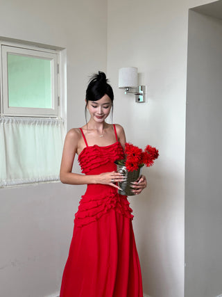 ruffle tube dress