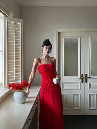 ruffle tube dress