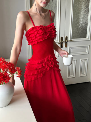 ruffle tube dress