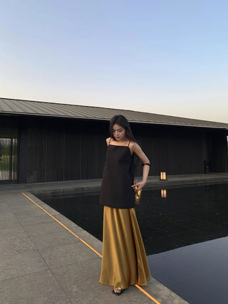 gilded satin skirt