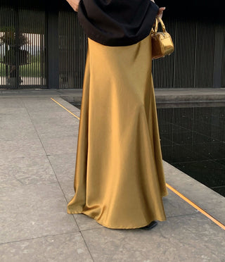 gilded satin skirt