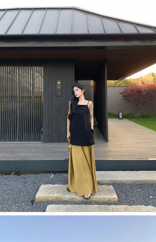 gilded satin skirt