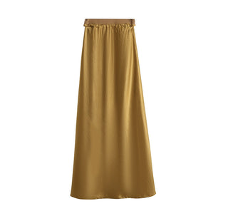gilded satin skirt