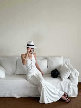 white twisted skirt