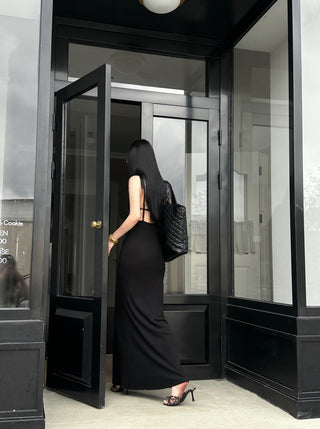 backless fishtail dress