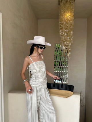 striped pants set
