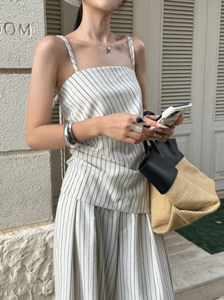 striped pants set
