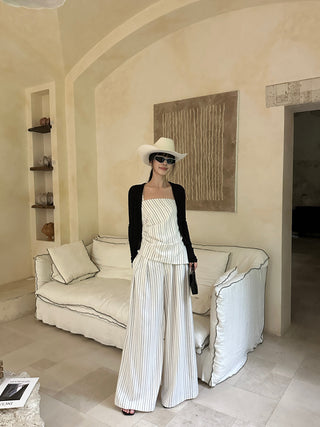striped pants set