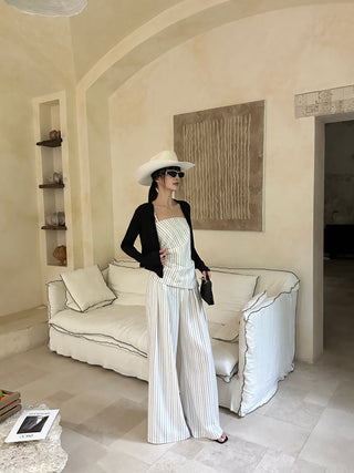 striped pants set