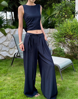 backless pants set