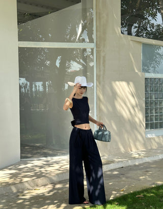 backless pants set