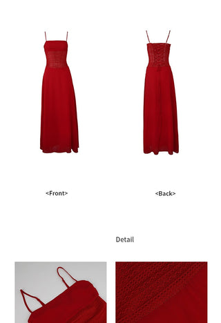 red slip dress