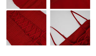 red slip dress