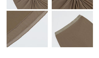 pleated fishtail dress