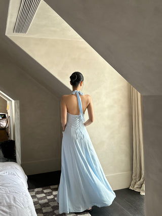 lace backless dress
