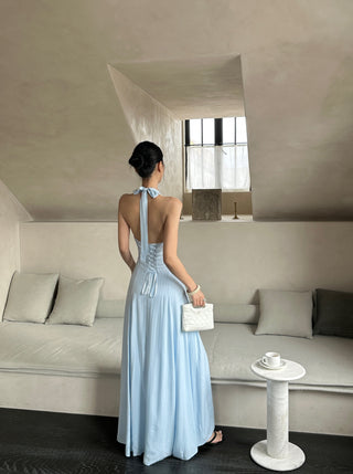 lace backless dress