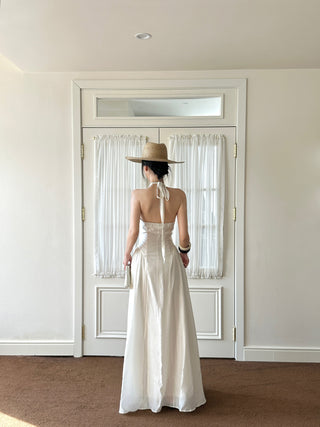 apricot bow dress